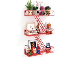 3-laagse Rode Vuurladder Wandplank voor Wanddecoratie