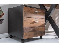 3 Laden Bureaukast met onder wielen gelamineerd houtmateriaal
