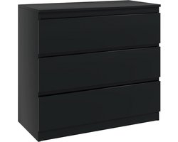 3-ladige ladekast - zwart opbergkast - ruimte besparen in slaapkamer en woonkamer