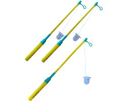 3 Lampionstokjes Met LED lichtje - incl. Batterij - Sint Maarten Lampion Stokjes - 40 cm - Geel