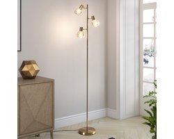 3-lichts vloerlamp van amber glas - Pieta
