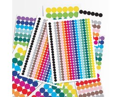 3 Maten Stippen Stickers 16 kleuren - 1090 stickers - Stickervellen Stippen - Beste Kwaliteit - Ronde Etiketten Gekleurd - Organizer Stickers - Stickers Planner - Markeringspunten - Kleurcodering Stickers - Ronde Etiketten - Ronde Stickers