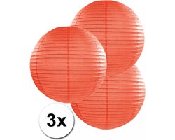 3 oranje lampionnen 35 cm