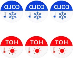 3 paar ronde warm koud water stickers acryl borden voor kranen - zelfklevende kraan etiketten voor badkamer diameter: 4 cm