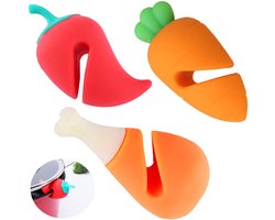 3-pack deksellifter - siliconen morsbestendige deksellifter - spatwaterdichte stoomontlading deksellifter voor pannen - keukengereedschap decoratie deksel