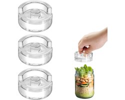 3-pack glazen fermentatiegewichten - met handgrepen met goede grip - geschikt voor weckpotten met brede opening, inmaakpotten, fermentatiekits, zuurkool, kimchi en meer Glazen fermentatiegewichten - Keukengereedschap voor thuis