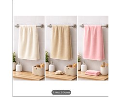 3-pack handdoeken of badhanddoeken, 100% katoenen handdoek 50x100 cm / 140x70 inch, prachtige pastelkleurige handdoeken, comfortabel gevoel, zeer absorberend, perfect voor stellen en gezinnen, effen badkamerhanddoeken