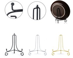 3-pack - ijzeren displaystandaards - 4 inch - ezelfotohouders - voor huisdecoratie - voor Kerstkaarten - Kerstversiering - Kerstcadeaus - zwart - goud - zilver