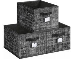 3-pack opbergdoos - opvouwbare bakken - organisatiecontainers - niet-geweven stof - PP-kunststof - 40 cm x 30 cm x 24 cm