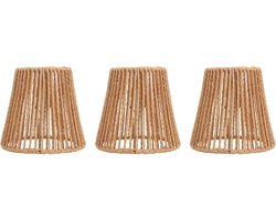 3-Packs handgeweven rotan lampenkappen - kroonluchter stijl - vervanging voor kleine lampenkappen - decoratief en sfeervol