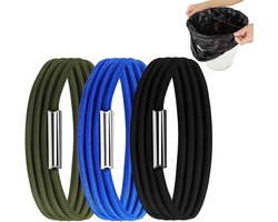 3 Pcs Afvalcontainer Touwen - Elastische Rubber Ties - Afvalbak Houder - Kabinet Loop Straps voor Vuilniszak Liner - Thuis Kantoor School Binnen Buiten
