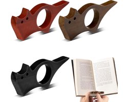 3 Pcs Wooden Book Page Holder Set, Thumb Side Holders Reading Accessory, Book Gift for Readers and Readers，8.1x3.7x1.3cm