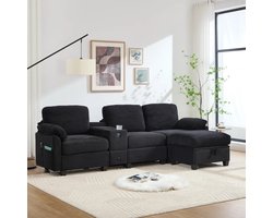 3-Persoonsbank – Driezitsbank – Zithoek – Bankstel – Sofa – Comfortabel Schuim – Afneembare Middenconsole Met Usb-C Aansluiting