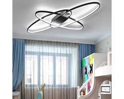3 Rings Ceiling Lamp - Chandelier - Black - 95 cm - Dimmable With Remote Control - Geometric Lighting - Ceiling Light