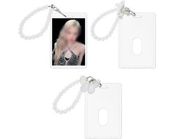 3 Sets Acrylic Photo Card Holder - 4.1x2.5 inch - Kpop Photo Card - Clear ID Bank - Schattige Vlinder en Beer Vormige Kaartbeschermer voor Vrouwen