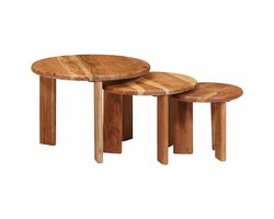 3 st Salontafel | Nest Koffietafels Bruin Massief Acaciahout