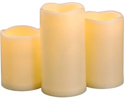 3 Stks 4 "5" 6" Waterdichte Led Vlamloze Timer Kaarsen, 1000 Uur