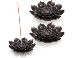 3 Stks Messing Lotus Stick Wierook Houder Afneembare 6 Wierook Gaten Houder Kegel Brander Ash Catcher Houder voor Kantoor Theehuis Woonaccessoires