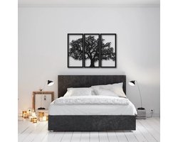 3 stucks Levensboom modern deco muurdecoratie - Wanddecoratie - XL- Zwart - Houten art - Muurdecoratie - Line art - Wall art - Bohemian - Wandborden - Woonkamer - 105x60 cm - kerst - kerstcadeau - wandecoratie woonkamer - kerstgeschenk