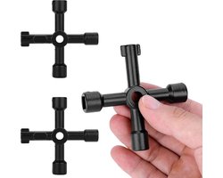 3 Stuks 4-weg Multifunctionele Hulpprogramma's Sleutel-Elektrische Water Gasmeter Doos Kast Openen Sleutel-Schakelkastsleutel-Paaltjessleutel-Universele Multi Vierkant/Driehoek Sleutel voor need content in html buitenkraan sleutel