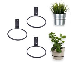 3 stuks 8 inch muurring bloempot houder muurbevestiging bloempot rek plantenbak metalen pannenlap hanger