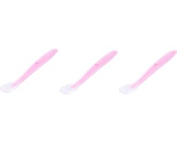 3 Stuks Baby Siliconen Lepel - Babyvoeding - Roze - Bestek - Zachte Lepel - Baby Lepeltje - Voeden - Eten