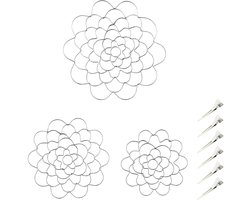 3 Stuks - Bloemstukhouder - Metalen draad bloemschikgereedschap - 3 maten (4'', 5'', 6'') - IJzer - Zilver - Bloemschikgereedschap - Gereedschap voor bloemschikken - Voor vaas bloemstengel boeket plant bevestiging - Bloemenstandaard