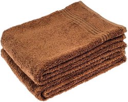 3 Stuks Bruine bamboe handdoek 50x100 cm 600Gr m²