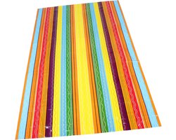 3 Stuks Delige Mexicaanse Feest Tafelkleed， Kleurrijke Gestreepte Plastic Tafelkleden， Feesten Snelle Veelzijdige Feestversiering