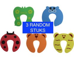 3 STUKS Deurstoppers Schuim voor babys' en kinderen | Veiligheids deurstopper kinderen / baby's - Klem bescherming - Vinger bescherming - multicolour dieren