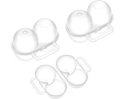 3 Stuks - Eierdoos - Met Karabijnhaak - Draagbare Eierhouder - 2 Compartments - Transparant - Kunststof - 10.5*8*6.7cm - Voor Reizen, Buitenwandelen - Eieropbergbox - Koelkast Organizer - Eierdoosje - Geschikt voor koelkast - BPA-vrij materiaal