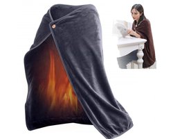 3 stuks Elektrische dekens -Warmtedeken Oplaadbaar - Draadloze USB verwarmde deken - Met knopen -100x70cm
