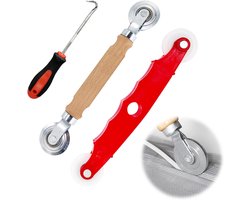 3 stuks gereedschap intrekker - inroller - handgereedschap met nylon wielen en rubberen strips - haken voor vliegengaas - insectenbescherming - reserveonderdeel - tuinaccessoires