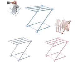 3 stuks - Handdoekrek - Handdoekhouder Vrijstaand - Vrijstaand - Staande opvouwbare handdoekhouder met vier armen - Stoffen opbergrek - Droogrek voor vaatdoeken op het aanrecht