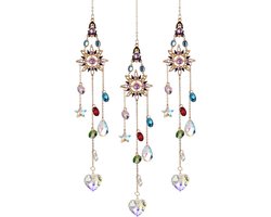3 stuks hangende kristallen zonnevangers, regenboog suncatcher decoratie voor ramen, huis, tuin, bruiloft en feestdagen