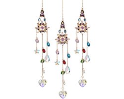 3 stuks Kristallen zonnevanger, hangende glazen zonnevanger, Crystal Suncatcher hanger, regenboog-zonnevanger, voor ramen, huis, tuin, Kerstmis, dag, feest, bruiloft
