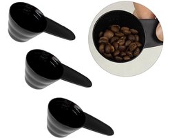 3-stuks maatlepelset - Koffiemaatlepel - Koffiepoederlepel - Koffiebonenlepel - Kruidenlepel - Met schaalverdeling - Keukengereedschap - 9,3*5 cm - Geschikt voor koffiepoeder, koffiebonen, zaden, kruiden, meel, enz. -zwart