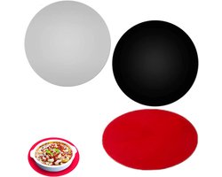 3 stuks magnetronmatten van siliconen, bakmat, rond | Ronde anti-aanbaklaag, hittebestendig, voor keuken, eettafel, 3 kleuren, 30 cm