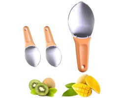3 stuks - Mangosnijder - dunschiller en ontpitter - kiwisnijder - mango- en kiwisnijder - watermeloensnijder - keukengereedschap voor het maken van fruitsalade (sinaasappel)