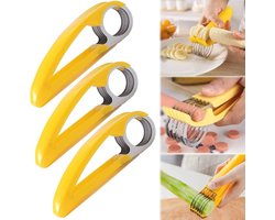 3 Stuks Multifunctionele Bananensnijder van Roestvrij Staal – Keukengereedschap voor Bananen, Groenten en Fruit