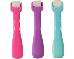 3 stuks naairolgereedschap, kleine kussenrol, draagbaar, gevoerd, bedrukt behang, knutselen, woondecoratie (blauw + roze + paars)