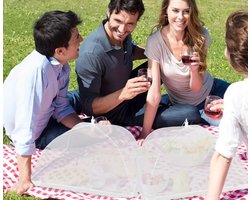 3 Stuks Opvouwbare Voedseldekens – 38 cm Grote Nettenten – Herbruikbaar voor Buiteneten, Picknicks & Barbecues