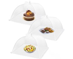 3 stuks Opvouwbare voedseltent van gaas voor buiten, 32*32 cm, herbruikbaar en opvouwbaar, ideaal voor feestjes, picknicks, barbecues, kamperen en tuinieren.