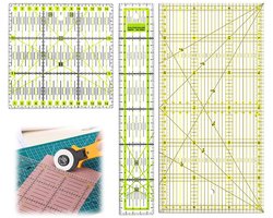 3 stuks - Patchwork Liniaal - Snijliniaal - Stoffen Liniaal - Patchwork naailiniaal - doe-het-zelf naailiniaal - transparante naailiniaal - met hoekaanduidingen, schaalverdeling, quiltliniaal - voor naaiprojecten - 5*30 cm, 15*15 cm, 15*30 cm