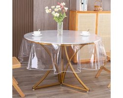 3 stuks Ronde tafelkleedhoes - water- en oliebestendig ontwerp - placemat - ronde tafelstofhoes - 152 cm - geschikt voor thuisgebruik met ronde eettafels - transparant