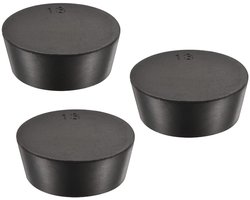 3 stuks rubberen stoppen, taps toelopende pluggen met hoge temperatuurbestendigheid | Beschermgat, ideaal voor laboratoriumindustrie (zwart, 58 mm tot 68 mm)