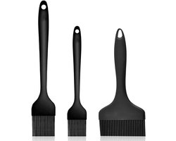3 stuks siliconen bakkwasten, BPA-vrije keukenkwasten voor het aanbrengen van oliën, sauzen en marinades, voor bakken, grillen, gebak en koken, 3 maten (groot en klein)