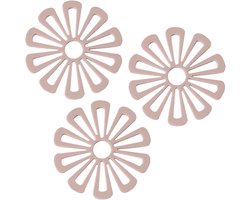 3 stuks Siliconen onderzetters voor op de keukentafel en het aanrecht tot 440°F, hittebestendige antislip onderzetters-Holle isolatiemat-Anti-verbrandings placemats voor borden, ronde antislip onderzetters voor kopjes en kommen（roze）