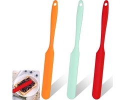 3 stuks - Siliconen Spatels - Pannenkoekspatel - Schraper - 9.4 inch - lange handgreep, siliconen spatels van voedingskwaliteit voor het bakken, hittebestendige antiaanbaklaag - voor jamverspreider - voor keukenpot, blender, cakeglazuur