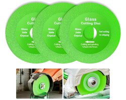 3 stuks slijpschijven Ø125mm x 15mm diamantschijf 22,23 mm binnen Werkie Green Fine schijf dunne diamant slijpschijf glassnijder voor tegels glas kristal wijnflessen porselein